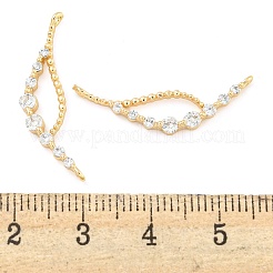 Rack Plating Brass Micro Pave Clear Cubic Zirconia Charms&nbsp;KK-F089-06G
