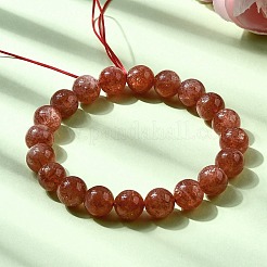 Natural Sunstone Round Beads Stretch Bracelets for Women&nbsp;BJEW-L712-A03
