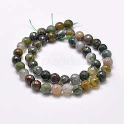 Natural Indian Agate Beads Strands&nbsp;G-F349-02-8mm