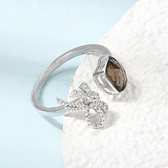 Brass Micro Pave Cubic Zirconia Finger Rings&nbsp;CU-CBA260E-12P