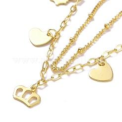 304 Stainless Steel Double Chains Multi-strand Bracelets&nbsp;BJEW-C019-05G