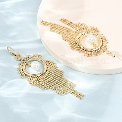 Brass Micro Pave Cubic Zirconia Dangle Earrings&nbsp;KK-CBADE12-05G