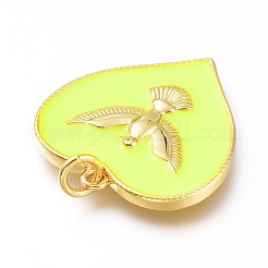 Real 18K Gold Plated Brass Enamel Pendants&nbsp;KK-A150-05G-RS