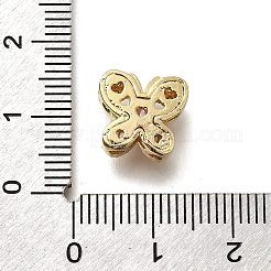 Brass Clear & Pink Cubic Zirconia Butterfly Multi-Strand Links&nbsp;KK-M316-14G