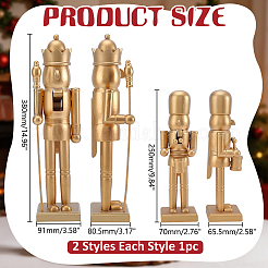 2Pcs 2 Styles Plating Wooden Nutcracker Display Decorations&nbsp;AJEW-WR0004-10