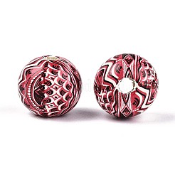 Bohemian Style Printed Schima Wood Beads&nbsp;WOOD-T032-31D