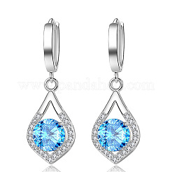 Brass Cubic Zirconia Hoop Earrings&nbsp;FS-WG39E45-02
