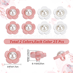 50Pcs 2 Colors 1-Hole Plstic Shank Buttons&nbsp;BUTT-GF0001-16