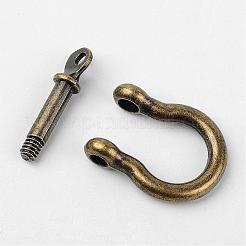 Tibetan Style Alloy D-Ring Anchor Shackle Clasps&nbsp;PALLOY-D355-AB