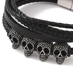 Braided Microfiber Leather Multi-strand Bracelets&nbsp;BJEW-B096-08H