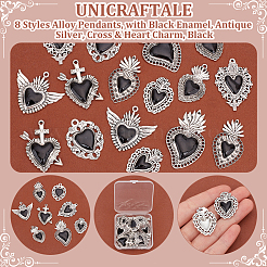 16Pcs 8 Styles Alloy Pendants&nbsp;ENAM-UN0001-10