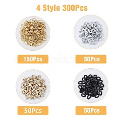 300Pcs 4 Style Spray Painted CCB Plastic Linking Rings&nbsp;CCB-FH0001-13