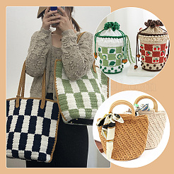 6Pcs 6 Style PU Leather Knitting Crochet Bags Nail Bottom Shaper Pad&nbsp;DIY-PH0009-51