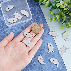 12Pcs 201 Stainless Steel Pendants&nbsp;STAS-UN0036-65