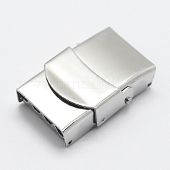 Tarnish Resistant 201 Stainless Steel Watch Band Clasps&nbsp;STAS-K173-01D