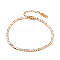 304 Stainless Steel Micro Pave Cubic Zirconia Tennis Bracelets for Women&nbsp;BJEW-A146-01G