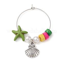 Natural Shell Wine Glass Charms&nbsp;AJEW-TA00021