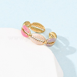 304 Stainless Steel Cuff Rings for Women&nbsp;RJEW-D334-02B-G