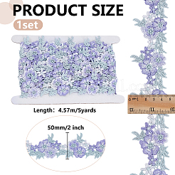 5Yards Polyester Flower Lace Ribbon&nbsp;SRIB-FG0001-37