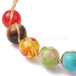 Natural & Synthetic Mixed Stone & Pearl Beaded Bangle&nbsp;BJEW-JB09646
