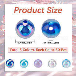 5 Colors Transparent Acrylic Beads&nbsp;MACR-PA0001-03C-01
