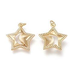 Brass Micro Pave Clear Cubic Zirconia Pendants&nbsp;ZIRC-I045-06G