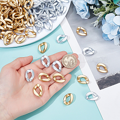  200Pcs 2 Colors Opaque Spray Painted Acrylic Linking Rings&nbsp;OACR-ME0001-13