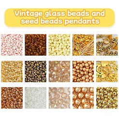 DIY Alloy Charm & Glass Beads Bracelet Making Kits&nbsp;DIY-FS0007-77