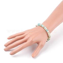 Natural Amazonite Beads Stretch Bracelets&nbsp;BJEW-JB03376-02