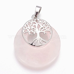 Natural Rose Quartz Pendants&nbsp;G-F573-C12