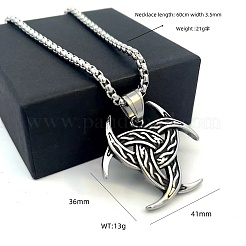 European 304 Stainless Steel Viking Trinity Knot Pendant Necklaces&nbsp;ND3231