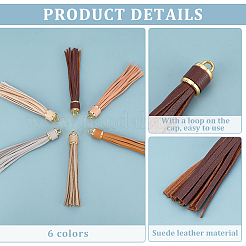 12Pcs 6 Colors Imitation Leather Tassel Big Pendants Decorations&nbsp;FIND-PH0024-17