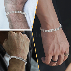 1Set 2Pcs  Stainless Steel Cuban Link Chain Bracelets for Men&nbsp;BJEW-LP0001-28