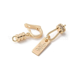 Brass Micro Pave Cubic Zirconia Fold Over Clasps&nbsp;KK-U052-39G