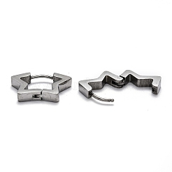 Tarnish Resistant 304 Stainless Steel Star Huggie Hoop Earrings&nbsp;STAS-J033-07P
