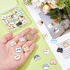 32Pcs 16 Styles Printed Alloy Pendants&nbsp;ENAM-DC0001-93