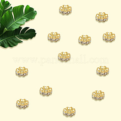 120Pcs Brass Rhinestone Spacer Beads&nbsp;RB-PA0001-03G-01