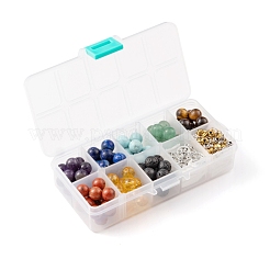 192Pcs 8 Styles 10mm Gemstone Beads Chakra Yoga Healing Stone Kits&nbsp;G-LS0001-02C