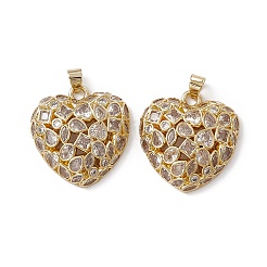 Rack Plating Brass Micro Pave Cubic Zirconia Pendants&nbsp;ZIRC-F130-06G