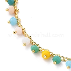Rondelle Glass Charm Anklets&nbsp;AJEW-AN00344-05