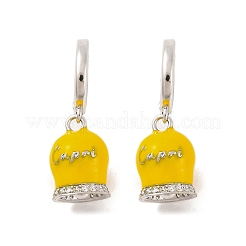 Bell Brass & Enamel Hoop Earrings for Women&nbsp;EJEW-U015-25P