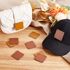 30Pcs 2 Colors 4-Hole Imitation Leather Label Tags&nbsp;AJEW-OC0003-99