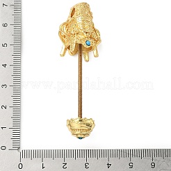 Bodhisattva Shape Brass Screw Peg Bails&nbsp;KK-NH0008-04G