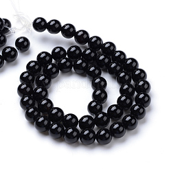 Natural Dyed & Heated Black Onyx Round Bead Strands&nbsp;X-G-T055-4mm-10
