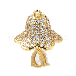 Rack Plating Brass Pave Cubic Zirconia Pendants&nbsp;KK-R150-02G