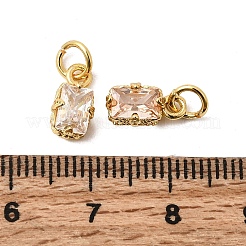 Brass Micro Pave Cubic Zirconia Pendants&nbsp;KK-A289-01G