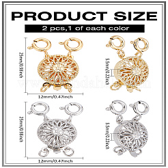 2Pcs 2 Colors Brass Box Clasps&nbsp;KK-LP0001-70