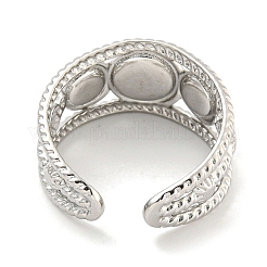 304 Stainless Steel Synthetic Turquoise Cuff Rings&nbsp;G-Z056-06P-04