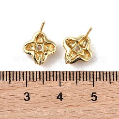 Brass with Cubic Zirconia Stud Earring Findings&nbsp;KK-B087-11G