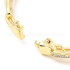 Clear Cubic Zirconia Oval Link Chains Hinged Bangle&nbsp;BJEW-J165-12G